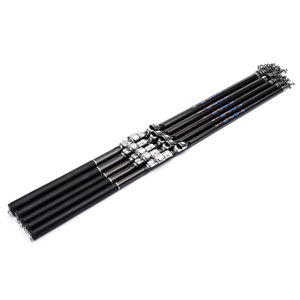 Zwart 2.7M 4.5M 5.4M 6.3M 7.2M Rock Hengels 2.2-3Kg Test M power Telescopische Carbon Hengel Karper Spinning Staven