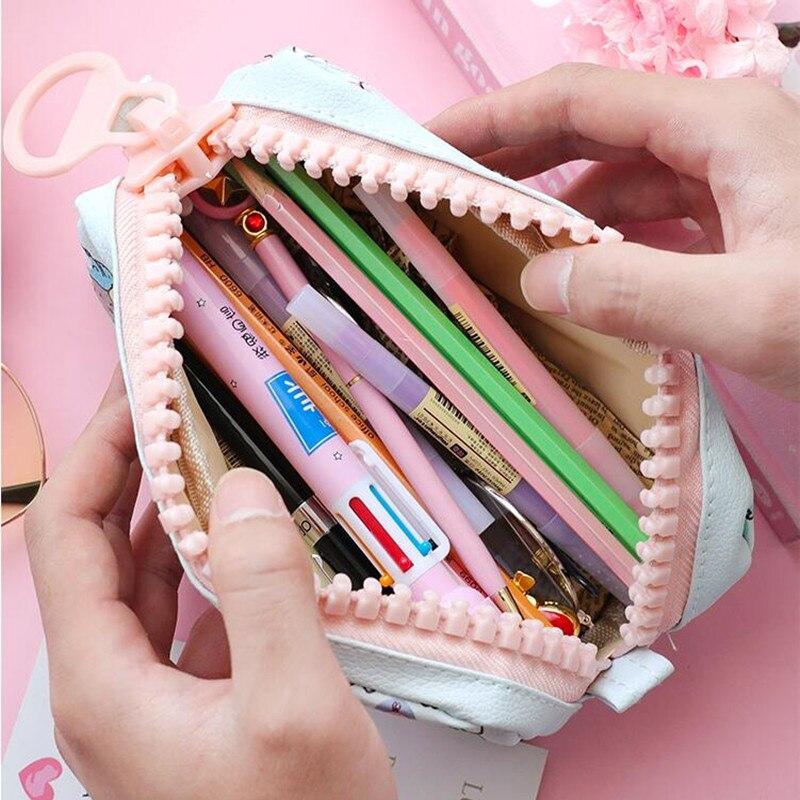 Estuches lápices escolar bolsas lindo caja de gran capacidad bolsa de la escuela, la Oficina papelería suministros estuche para lápices Kawaii