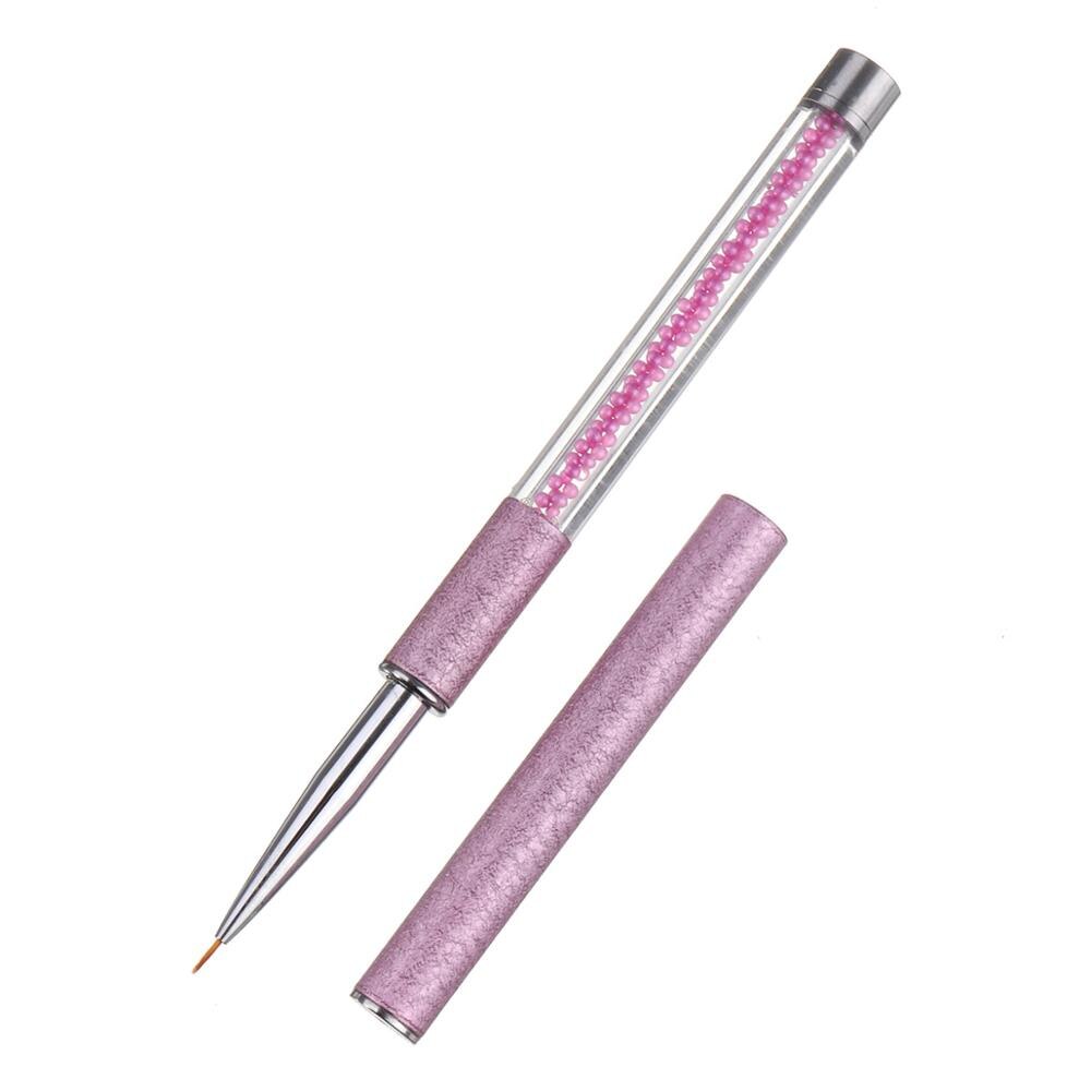 Noq manikyr dragpenna nail art verktyg pärlstav prickiga borstar verktyg för gellack ritning nagelprylar penna: Lila