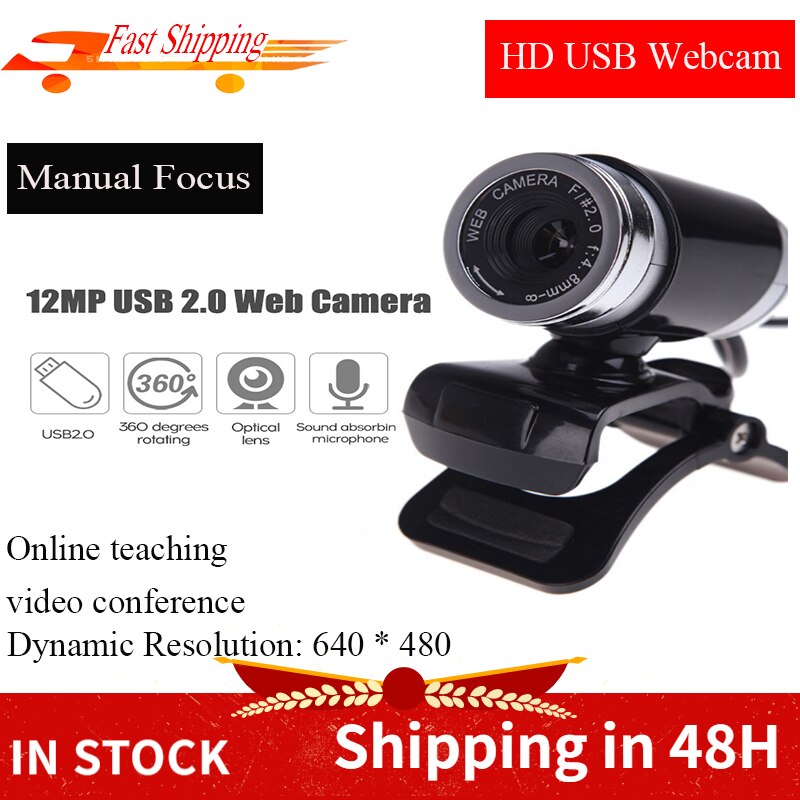 Usb 2.0 12.0 megapixel webcam câmera web digital 360 graus clip-on com microfone webcam para computador portátil webcam 4 k: model 2