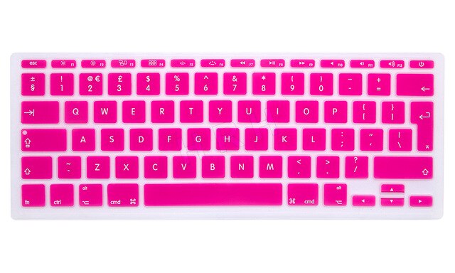 English UK EU Silicone Keyboard Cover For Apple Mac MacBook Air 11 11.6&quot; A1370 A1465 Model Euro/ISO Layout Protective Film: Rose