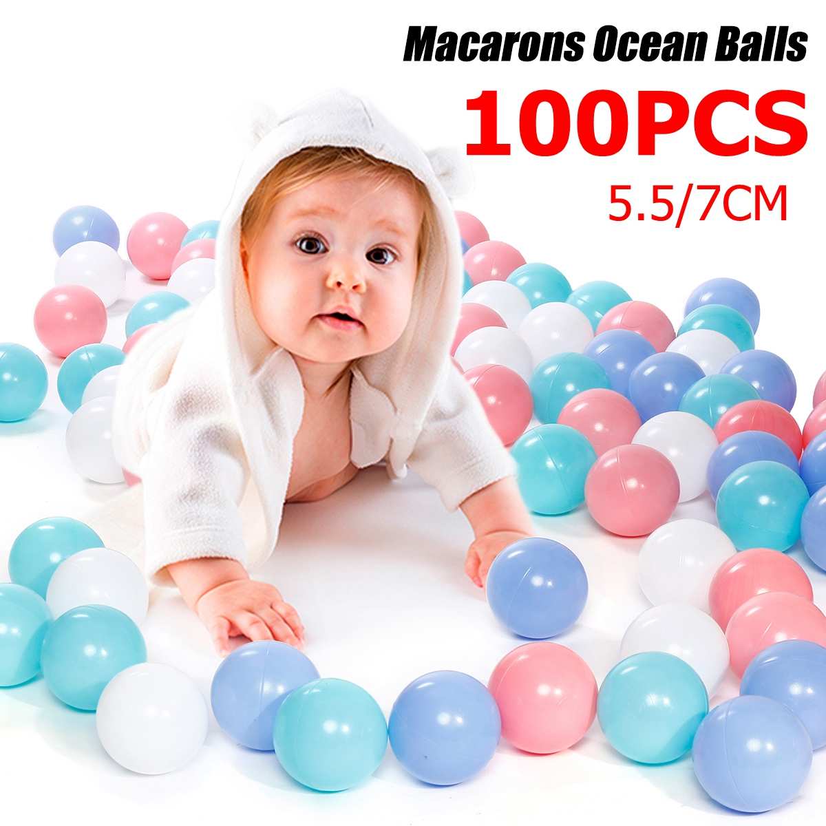 100 Stuks 7 Cm Ballen Zwembad Ballen Zacht Plastic Oceaan Bal Voor Kinderbox Kleurrijke Zachte Stress Air Jongleren Ballen Zintuiglijke baby Speelgoed