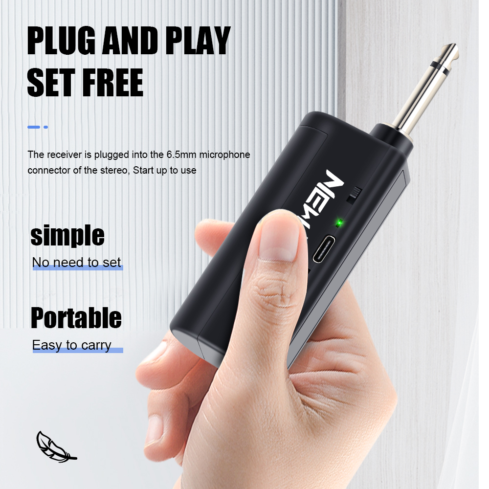 Draadloze microfoon Dynamische handmicrofoons Karaokemicrofoonmicrofoon met oplaadbare ontvanger voor bruiloftsfeest Kerkclub