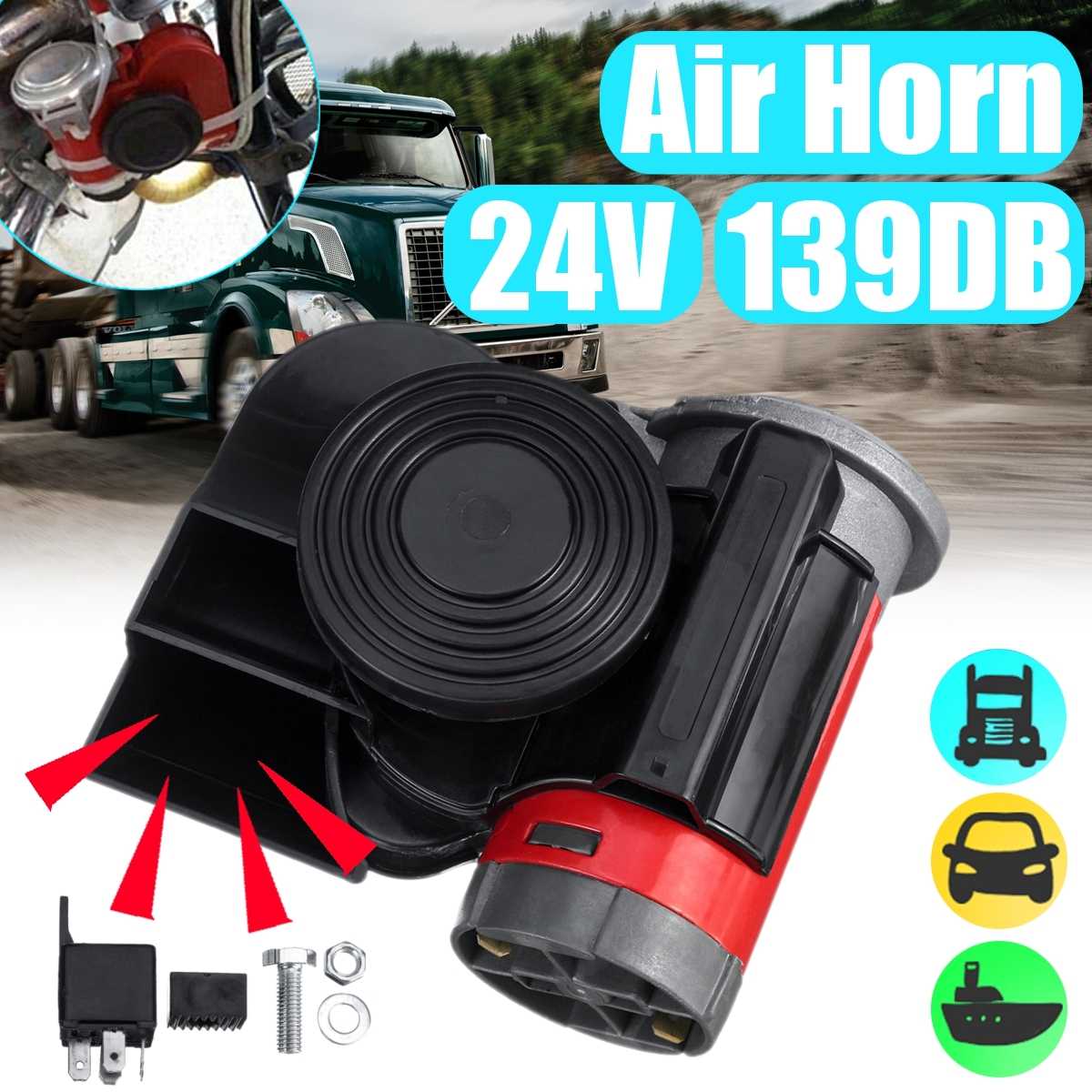 12v 250db auto dubbele toon compacte luchthoorns kit auto vrachtwagen vrachtwagen suv camper trein caravan boot dubbele toon super luid
