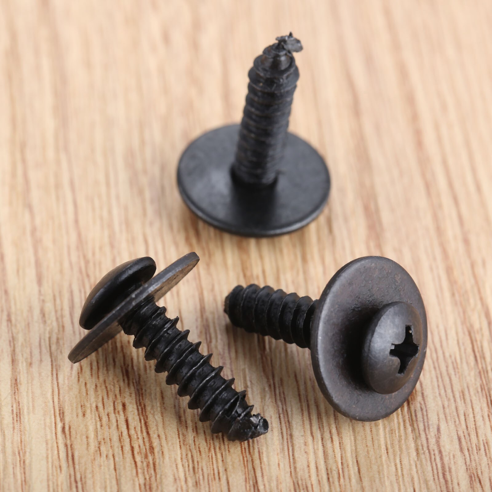 20 stk sort plastik fast auto bil karosseri skærmskruer holder clips  m6 metal nitte fastgørelse kryds selvskærende phillips skruer