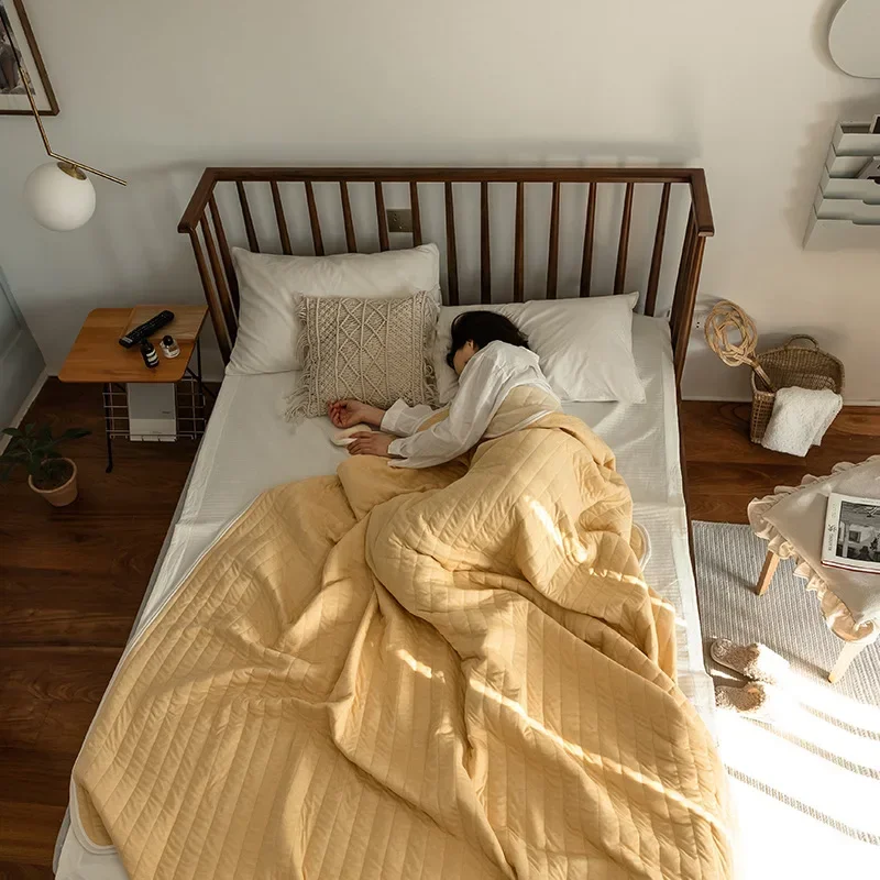 Streifen Baumwolle Sommer decke für Bett weiche haut freundliche Königin Stepp decke für Sommer klimaanlage dünne Bettdecke atmungsaktiv: uns-König / verrotten