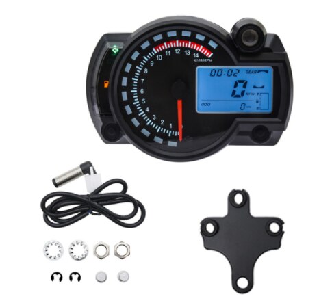 Universal KOSO LCD Digital Motorcycle RX2N Odometer Speedometer Meter Instrument Adjustable MAX 299KM/H 7colors Dashboard: with bracket 2