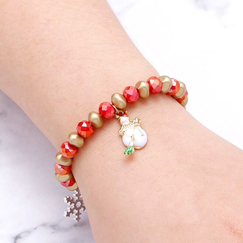 DoreenBeads Christmas Dainty Bracelets Delicate Beaded Bracelet Jewelry For Christmas Party Kids ,1 PC
