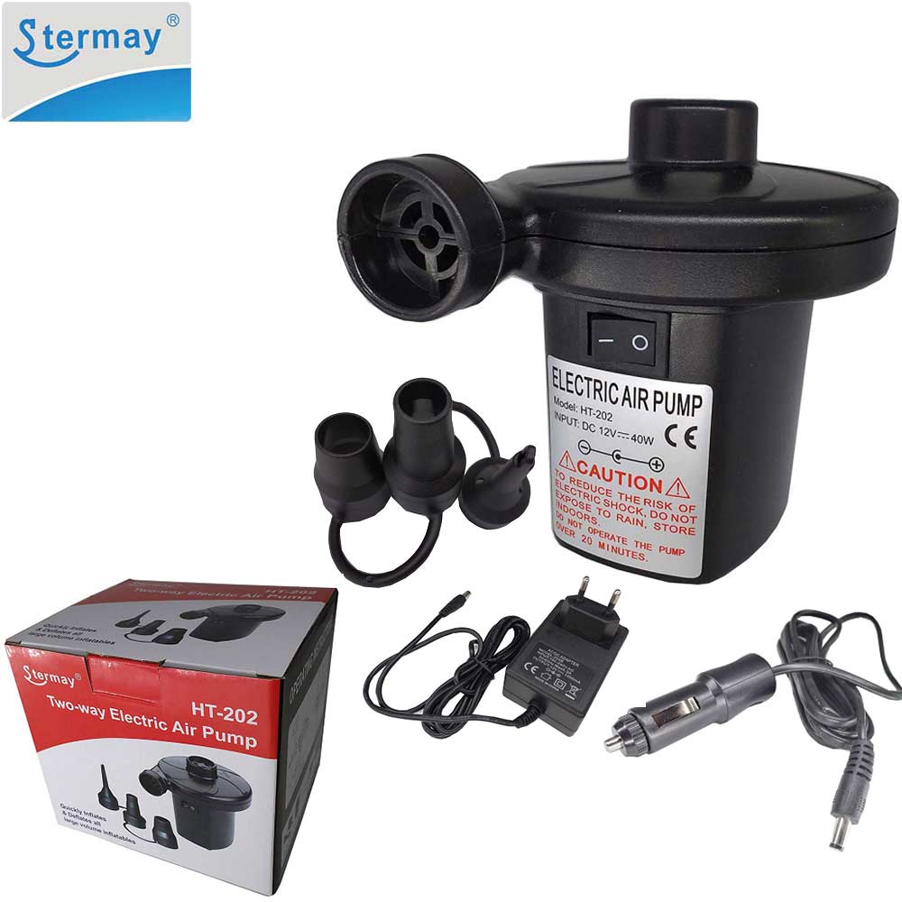 12v tupakansytyttimen auton sähköinen ilmapumppu retkeilyilmasänkyyn täytä täyttö täyttö ilmapumppu puhallettava venepumppu 3 suuttimella