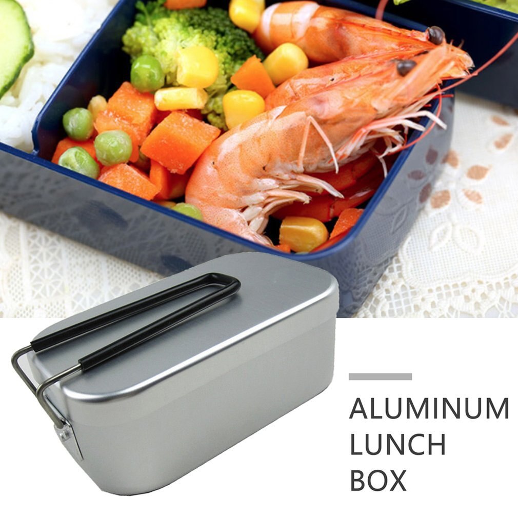 Ultra-Light Aluminum Lunch Box With Handle Travel Portable Lightweight Thick Japanese Aluminum Case Lunch Box