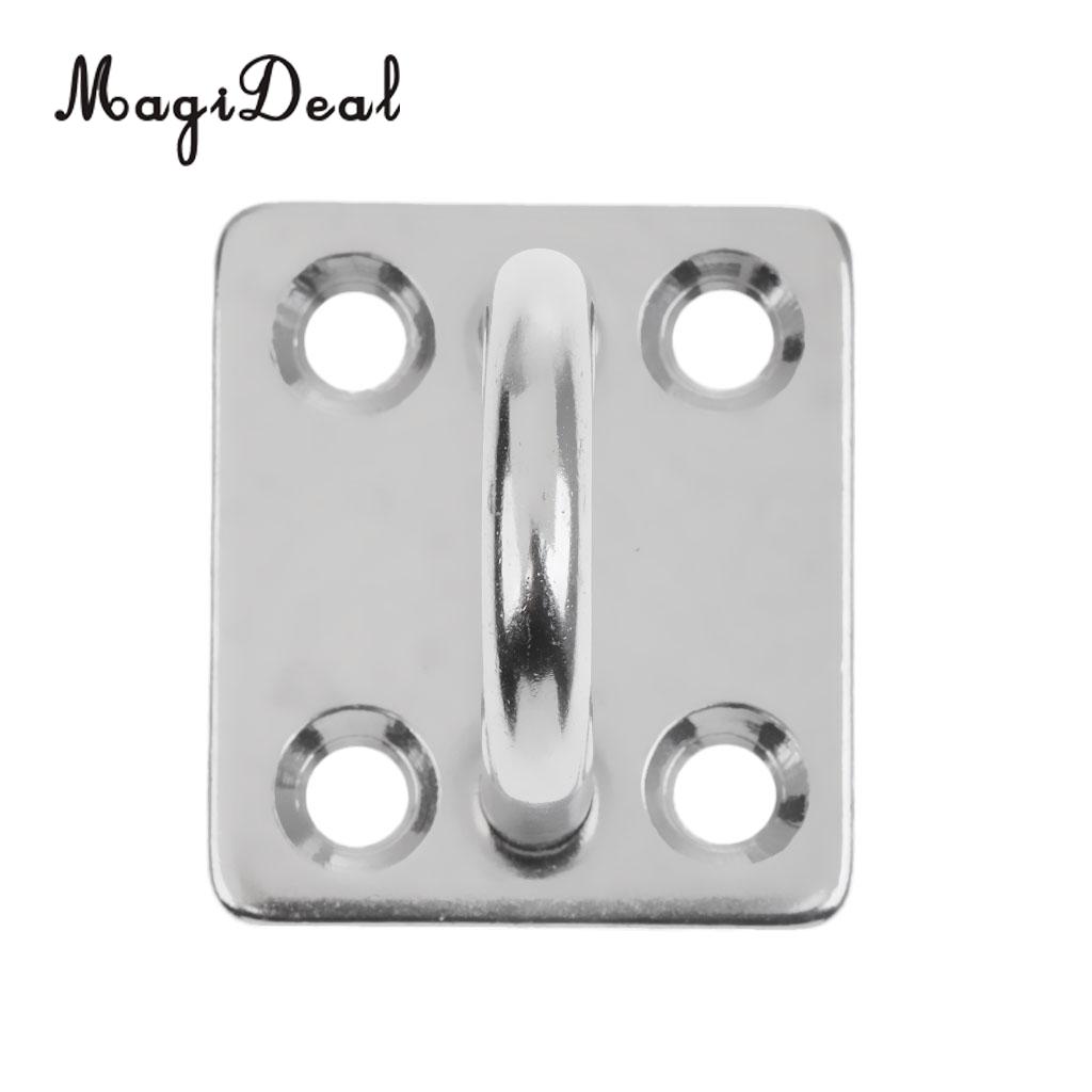 MagiDeal Heavy Duty 304 Stainless Steel Pad Eye Plate 5mm 6mm 8mm Square Plate Shade for Marine Rowing Boat Sailboat Application: 5mm