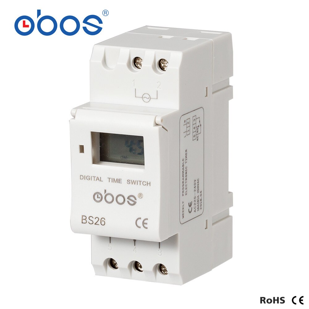 Obos sähkökatkot muisti 220v digitaalinen ajastin din ajastin digitaalinen 16 kertaa päälle/pois päivässä aika asetettu alue 1 min -168h