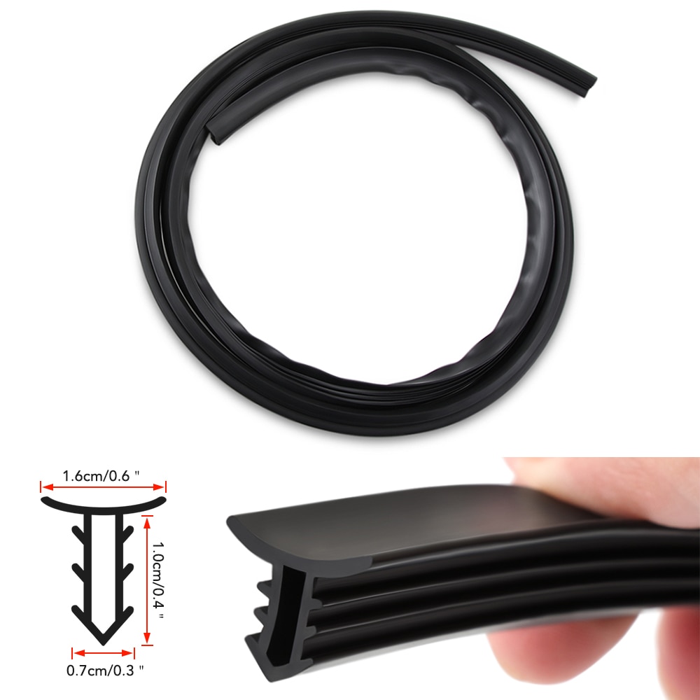 Tira de sellado acústico de goma para coche, 1,6 M, tipo U, tablero de instrumentos, aislamiento de bordes de parabrisas automático, tiras de sellado de huecos, accesorios de Interior de coche