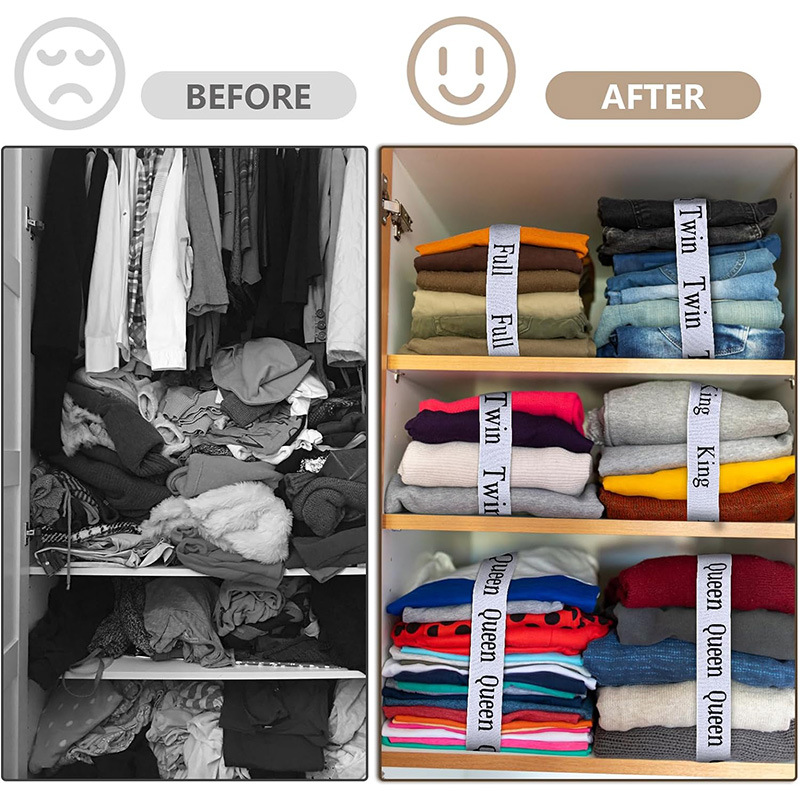 4Pcs Elastic Bedsheets Bands Bed Sheet Clothes Storage Organizer Sheet Closet Organization Labels Letter Sheet Straps