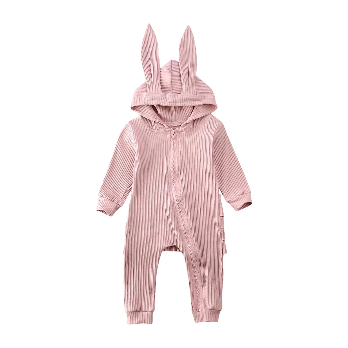 Baby Lente Herfst Kleding Baby Baby Meisje Jongen Lange Mouw Gebreide Ruches Romper Konijn Oren Jumpsuit Pasen Overall Kleding: Roze / 18m