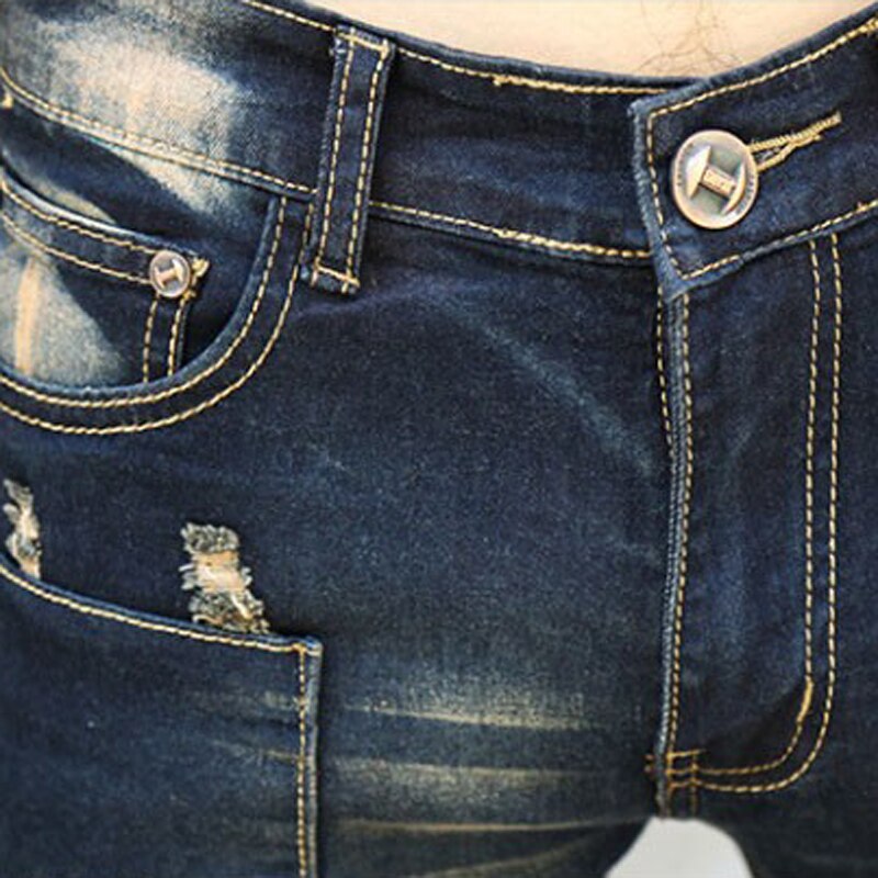 Sokotoo mænds huller patch ripped skinny jeans mandlige slim denim pencil bukser koreansk stil lange bukser