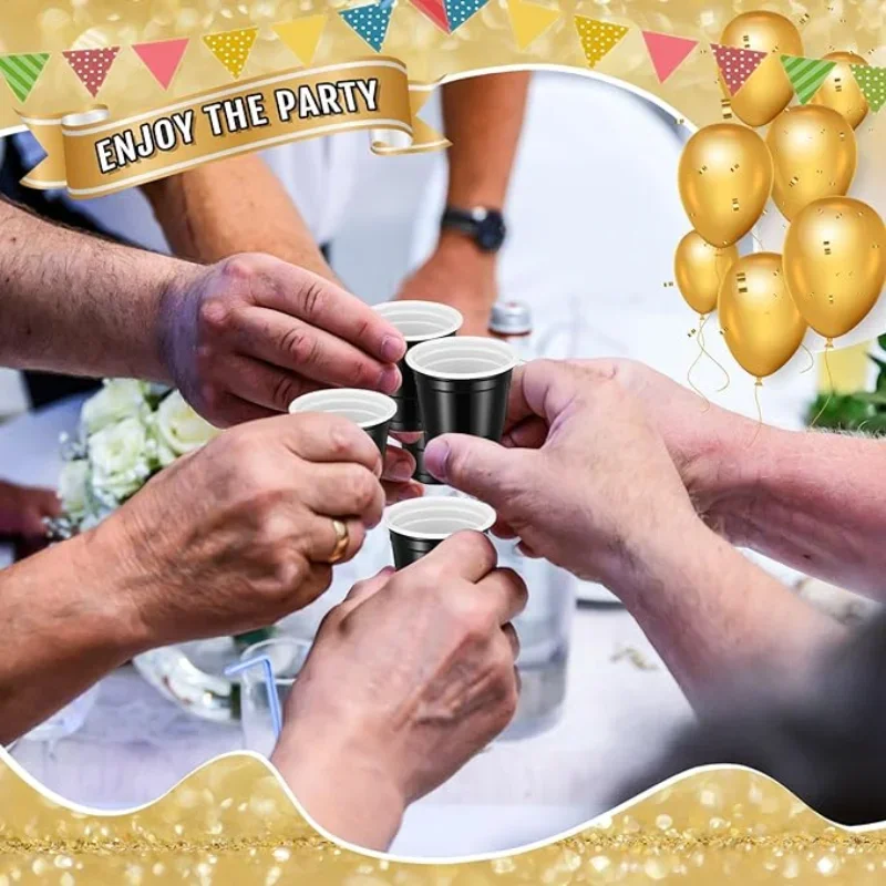 Copos plásticos descartáveis, 50-400 peças, mini copos multicoloridos para festa, churrasco, festa de natal, degustação, acampamento, piquenique
