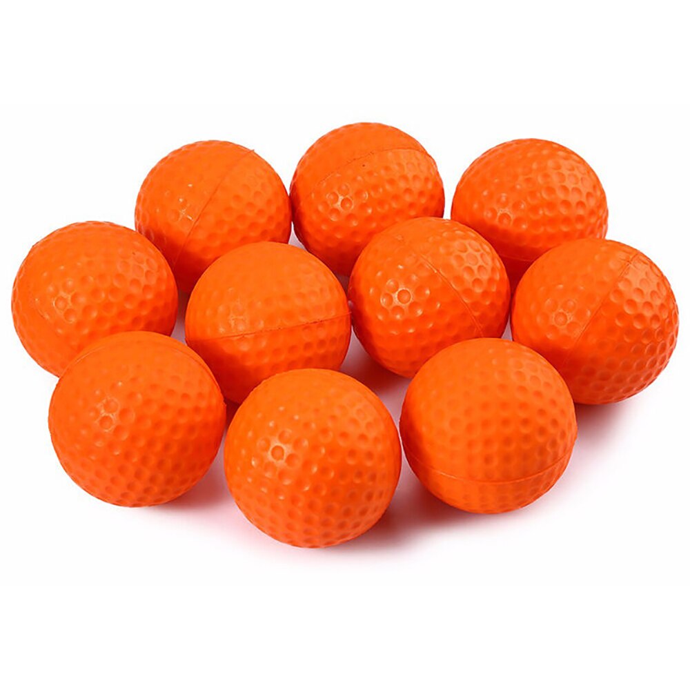 Esponja de PU para Golf, 10 Uds., naranja, para entrenamiento interior y exterior, pelota elástica para deportes de Golf, bolas de espuma PU