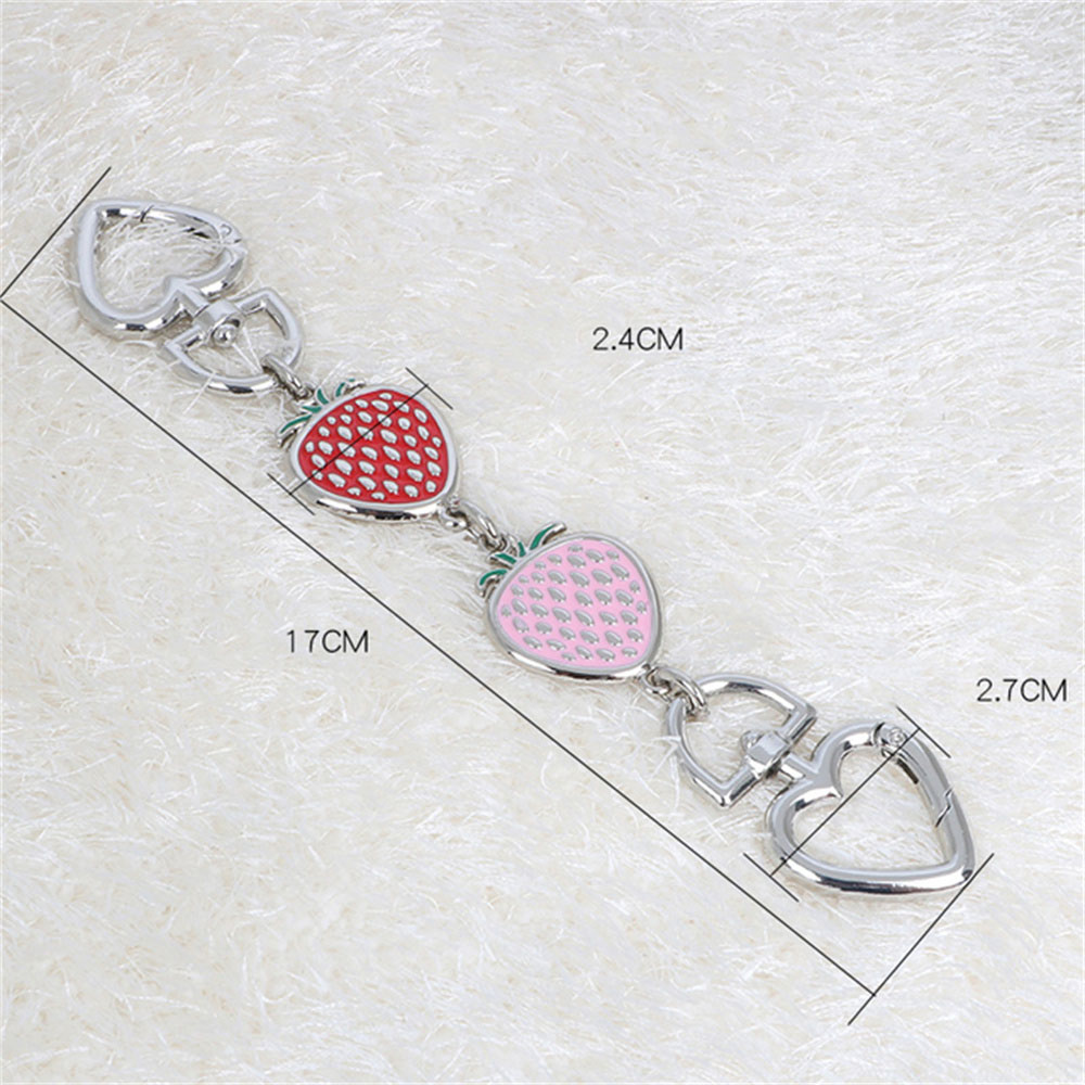 Förlängd kärlekshjärtkedjerem för handväska väsktillbehör handtag förlängning axelrem kedja väskrem gör-det-själv väskdelar: Svart