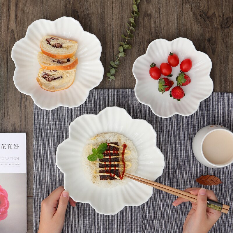 Creatieve Ontbijt Plaat Soep Servies Keramische Rijst Keuken Dim Sum Plaat Schotel Fruit Cake Diepe Steak Plaat Servies Decoratie