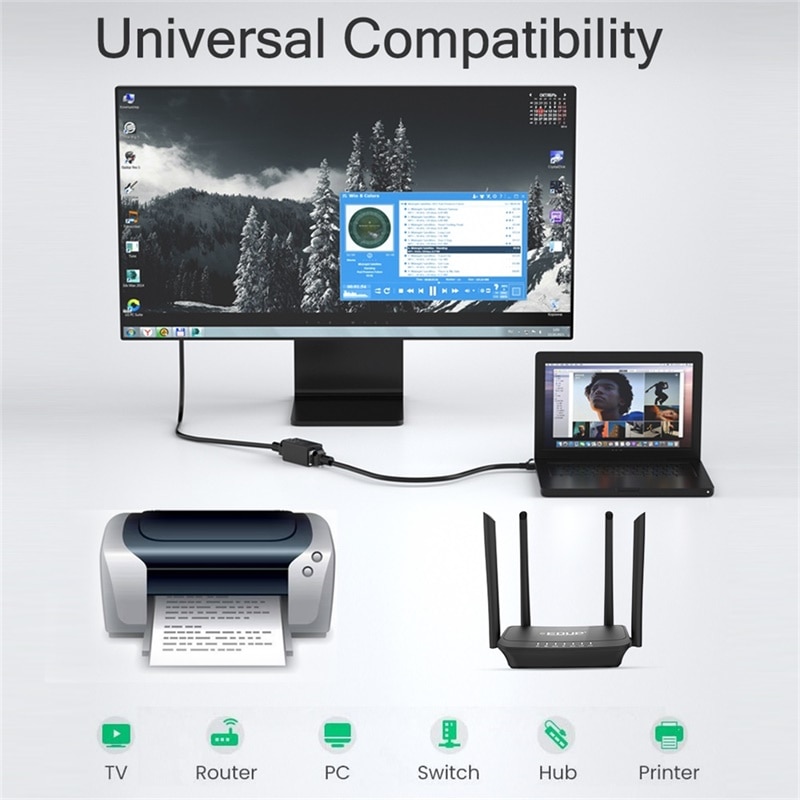 EDUP RJ45 Ethernet Cables Coupler Ethernet Inline Cable Extender Female to Female Network Socket Adapter for Cat5,Cat6,Cat7