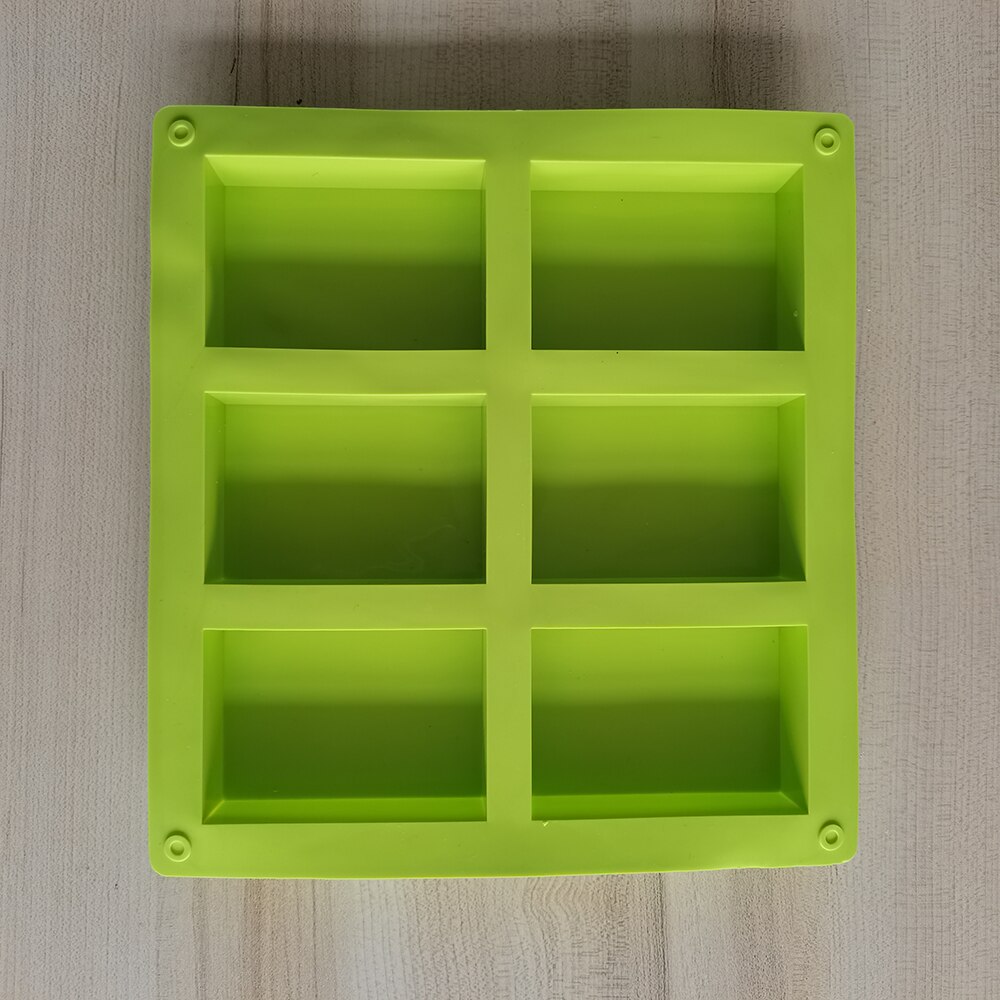 Silicone Mold Soap Molds Candle for Making 6-hole Square Form Candles Cake DIY Chocolate Arts Crafts Sewing Home Garden: Green