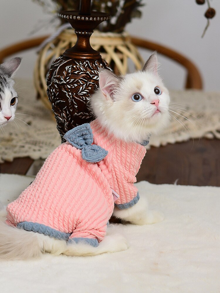 Sweat à capuche pour chat, vêtement d&#39;hiver et doux, pyjama Sphynx, costume pour chaton Sphinx