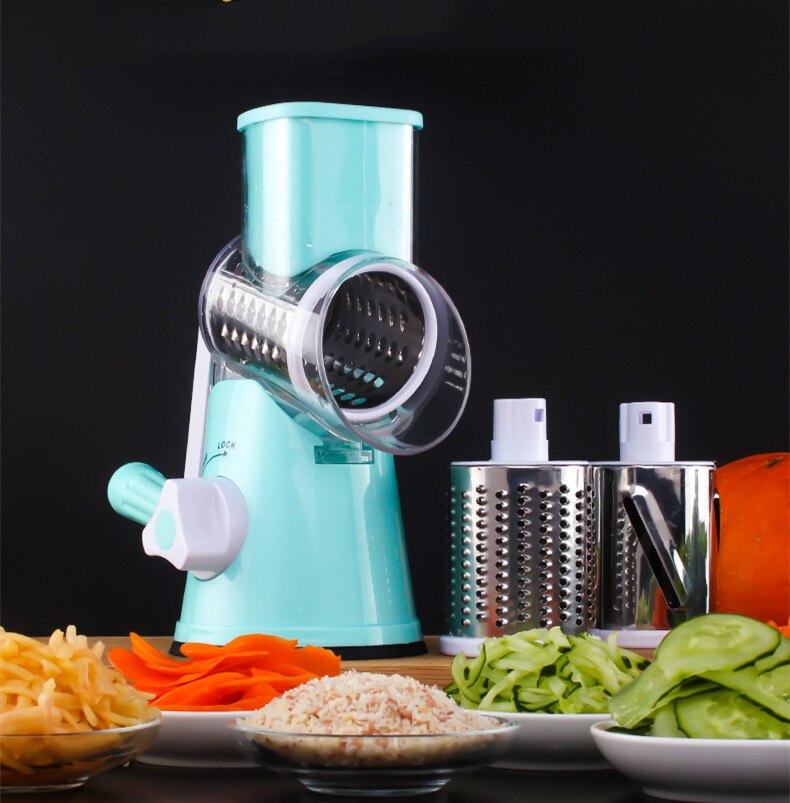 Potato Carrot Grater Slicer Vegetable Cutter Round Mandoline SlicerStainless Steel Multifunction Chopper Blades Kitchen Tool