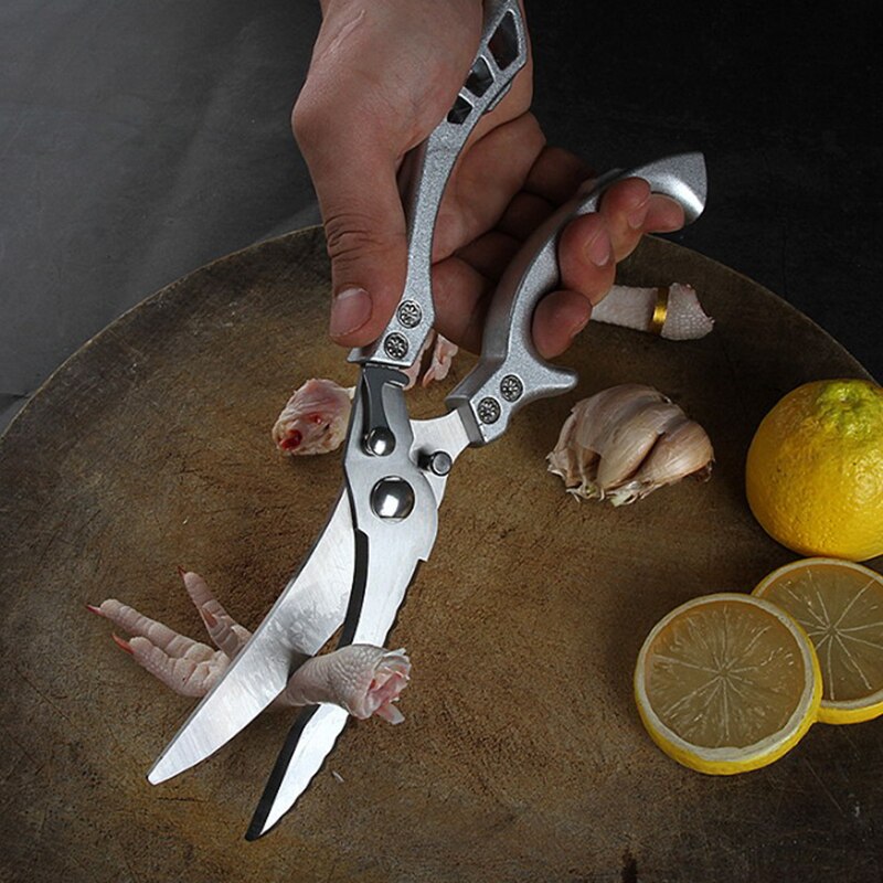 Powerful Chicken Bone Scissors Chicken Duck Fish Cutter Shears Stainless Steel Scissors Scale Clean Cooking Scissors