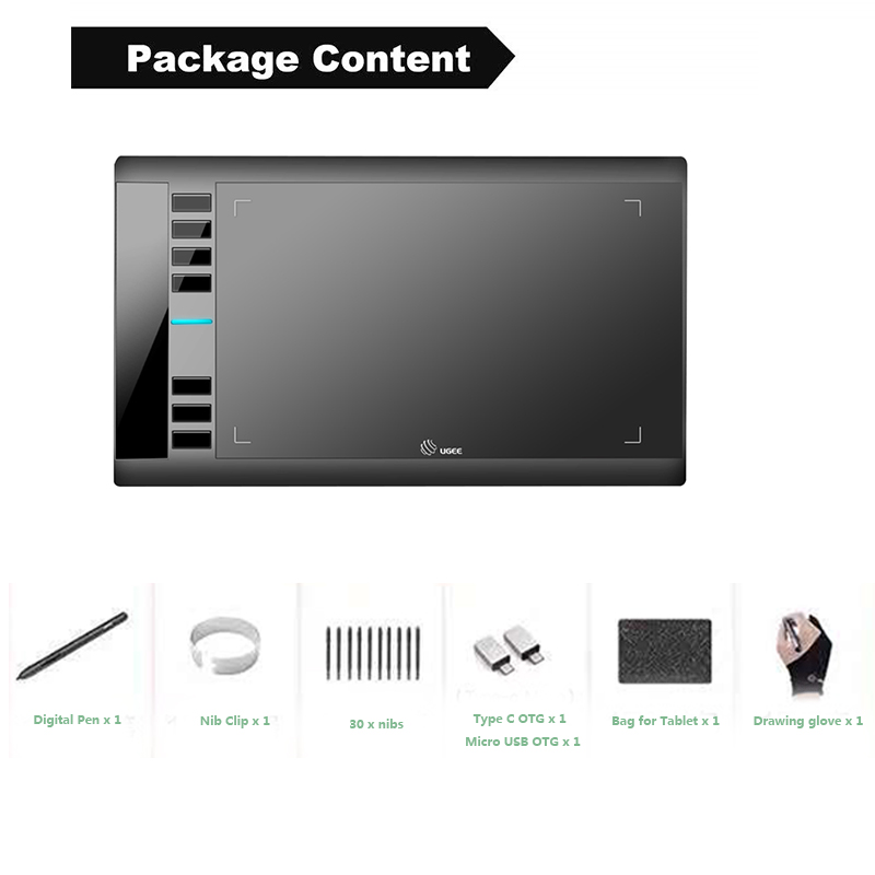 10x6 Inch Graphics Tablet For Drawing&amp;Painting, 8192 Levels Digital Pen Tablet for OSU / Writing Online Education-UGEE 708/WACOM