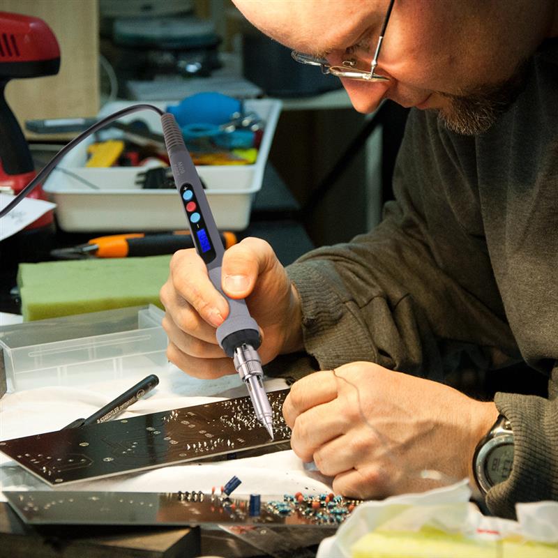 42Pcs Burning Kit Digital LCD Display Pyrography Engraving Soldering Kit Thermostatic Digital-Controlled Pen Set Wood Craft Tool