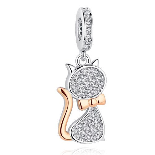 ELESHE 100% 925 Sterling Silver Bead Charm Rose Gold Pink Ladybird Charm Fit Original Bracelet Beads for jewelry making: PY1412