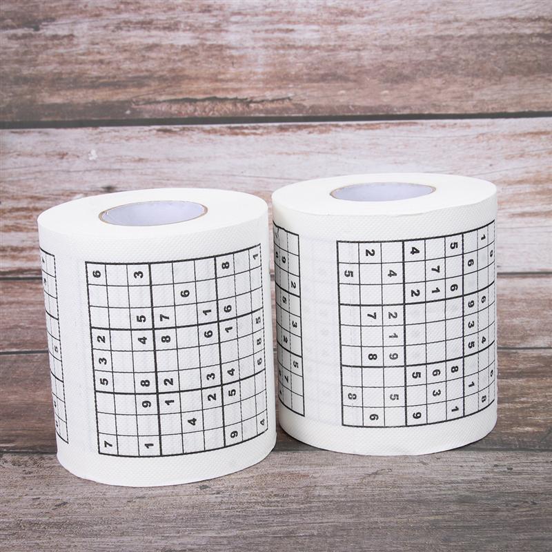 Rollo de papel higiénico de 2 uds. De Sudoku para uso en el hogar