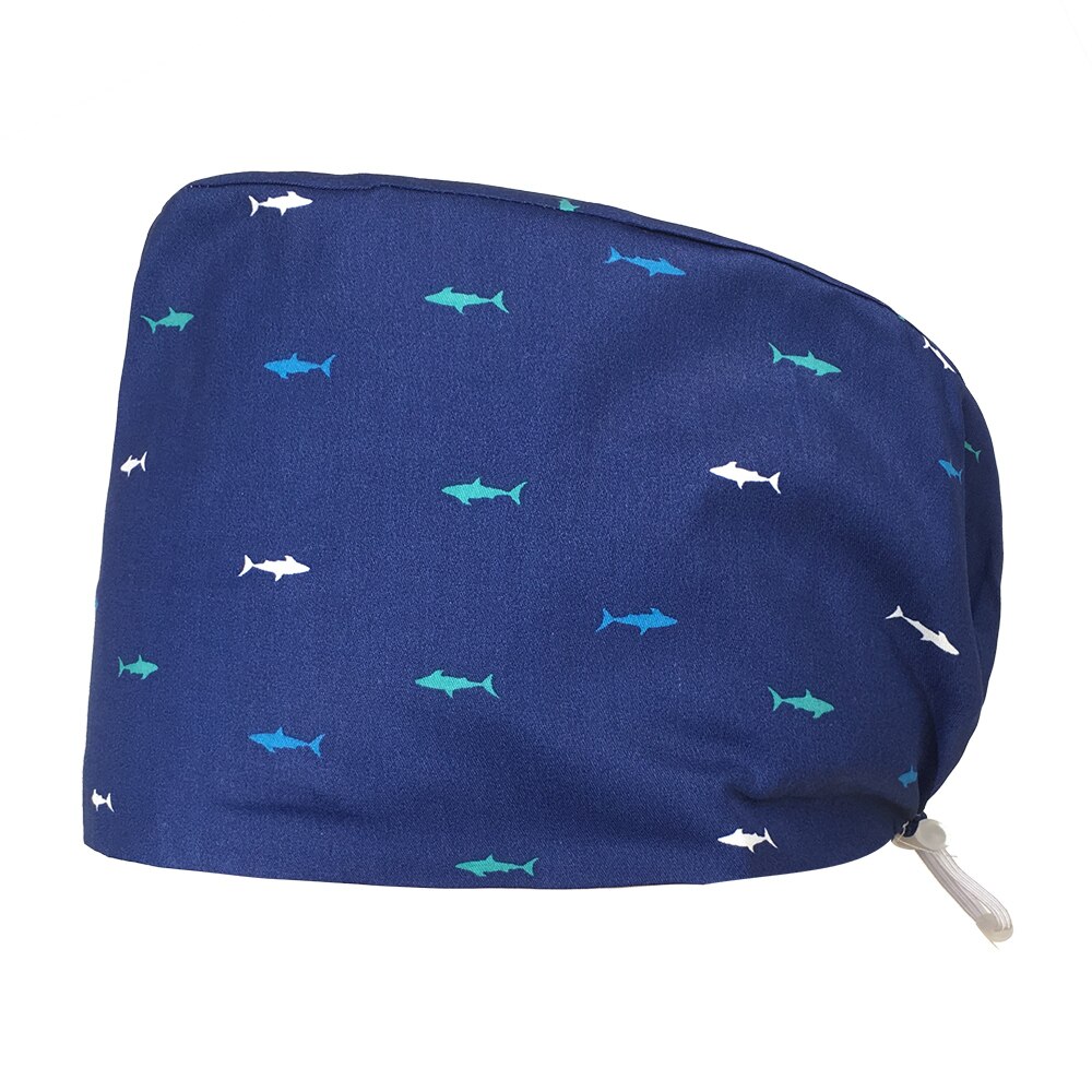 Scrubmuts voor huisdieren, verstelbare elastische gesp, werkmutsen voor voedingsdeskundigen, zweetabsorberend, cartoonprint, veelkleurige scrubmuts: 82023
