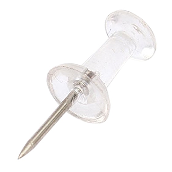 120 x Clear Push Pins Transparent Plastic