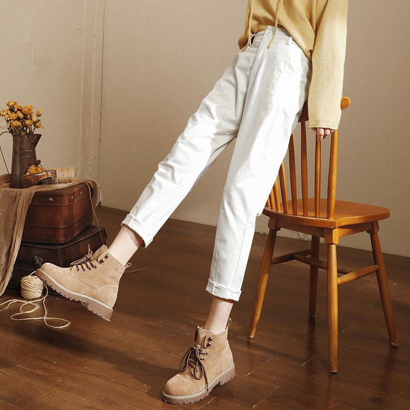 Dames herfst winter casual harem broek dames sport corduroy broek dames losse effen broek  x281: Abrikoos / Xxxl