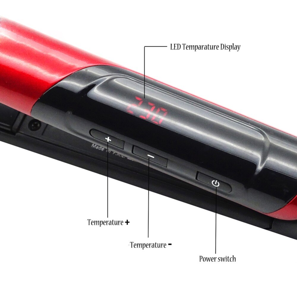 Hair straightener brush LCD Display 2in1 ceramic coating comb flat iron hair professiona tool Curler Hair care Iron