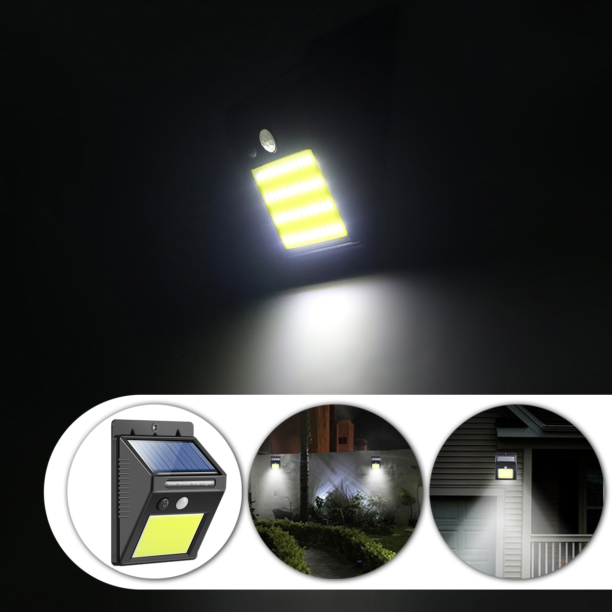 Lámpara Solar infrarroja impermeable con Sensor de movimiento PIR, luz de pared, 48 LED, IP65, energía Solar para ahorro de energía, luz de jardín al aire libre