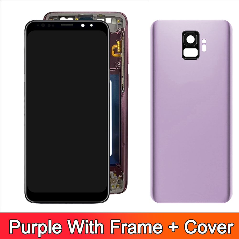 100% Tested Display For Samsung Galaxy S9 LCD With Digitizer Touch Screen Assembly SM-G960FD S9 G960 LCD with Frame Replacement: black