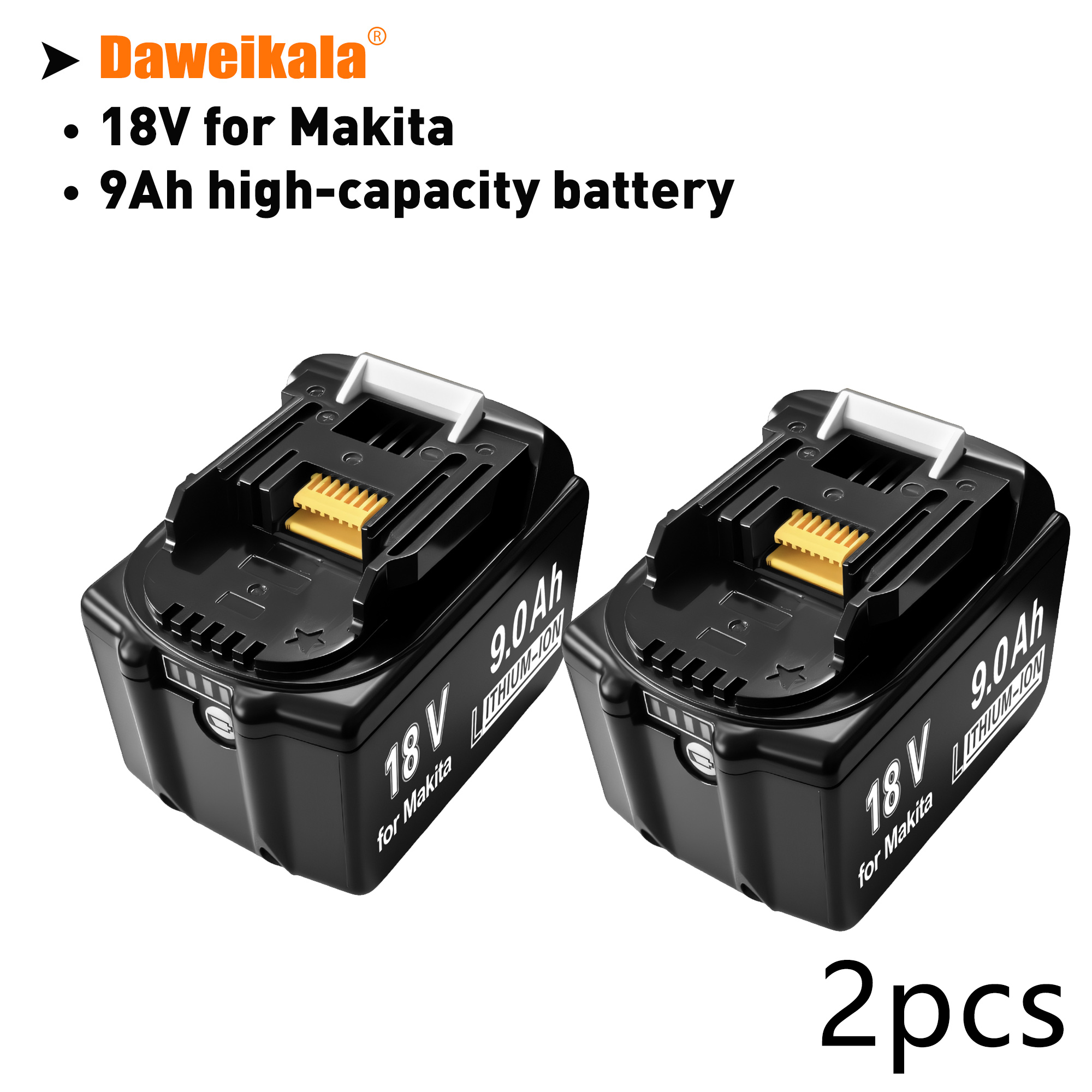 Per makita originale 18v 9ah batterie ricaricabili agli ioni di litio batterie di ricambio durata maggiore per  bl1850 bl1860b bl1830 bl1840: Viola