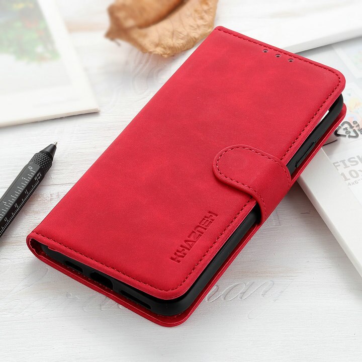 Retro Lederen Flip Case Voor Huawei Y6P Luxe Case Op Huawei Y 6 P Y6 P Telefoon Cover 360 bescherm Voor Huawei Y6P Case Fundas: Rood