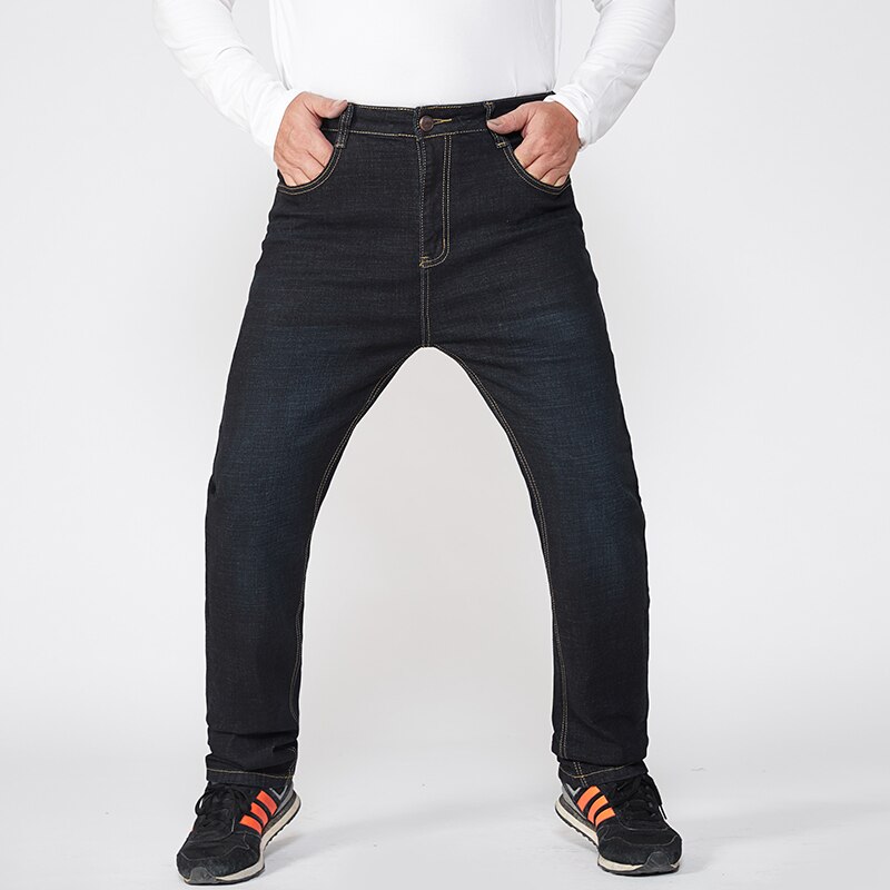 Grande taille Jeans hommes classique printemps automne Stretch noir Denim pantalon noir Jeans Baggy pantalon ample coupe homme Jeans 44