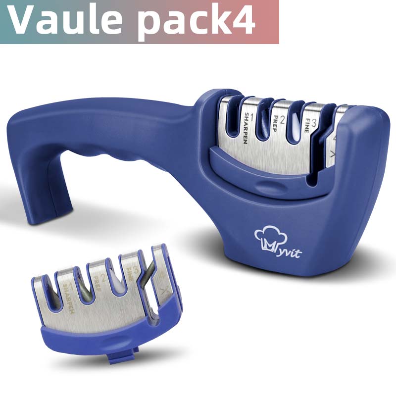 Messenslijper 4 In 1 Stadia Slijpsteen Professionele Whetstone Tungsten Diamond &amp; Keramische Schaar Slijpers Slijpsteen: deep blue set