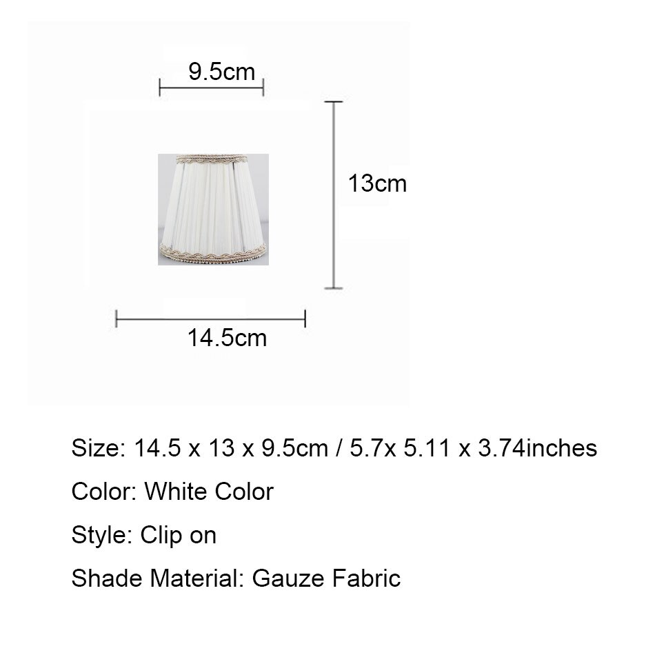 DIA 14.5cm/5.7inch white chandelier lamp shades for lamp, Clip on