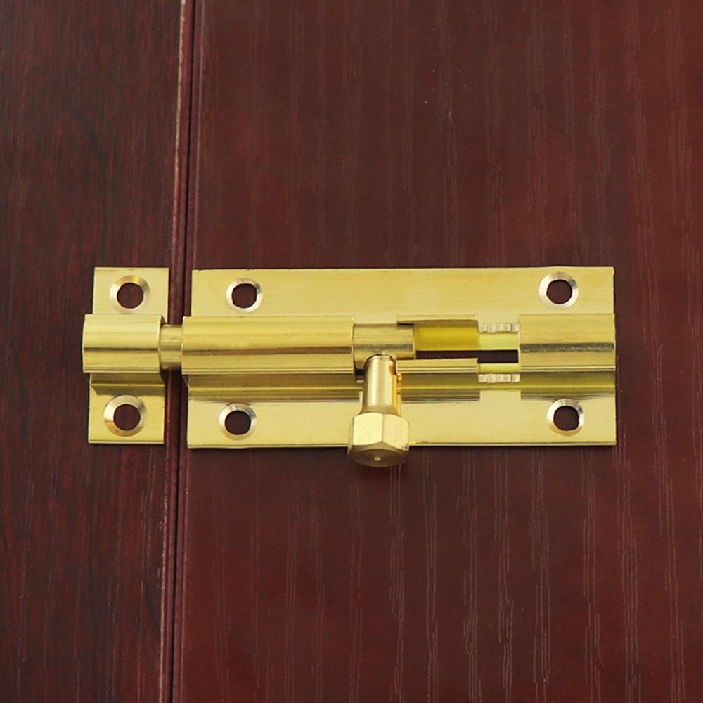 8PCS 1.5/2/3/4/6 Inch Long Golden Brass Door Latch Sliding Lock Bolt Latch Hasp Staple Gate Safety Lock