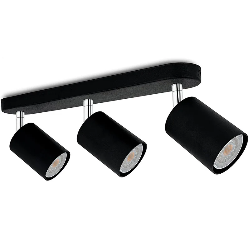 Heldere Installatie Plafond Anti-Glare Triple Heads Ronde Streep Schijnwerpers Slaapkamer Restaurant Lampen Omgevingsverlichting Downlights: lichtgeel / zwart