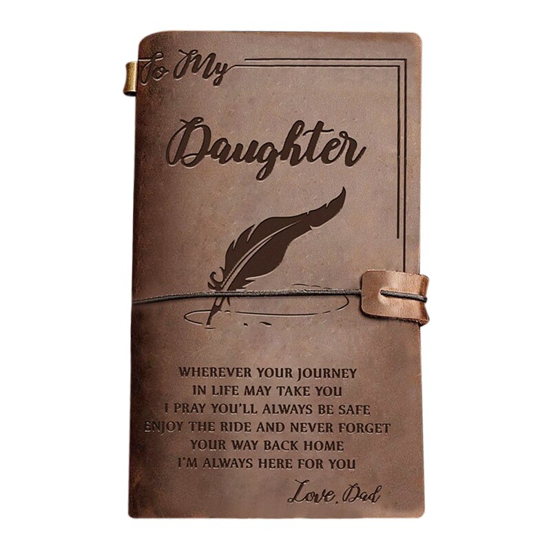Retro PU Leather Notebook Diary Notepad Note Book Stationery Traveler Journals JS22: for dad(leather)