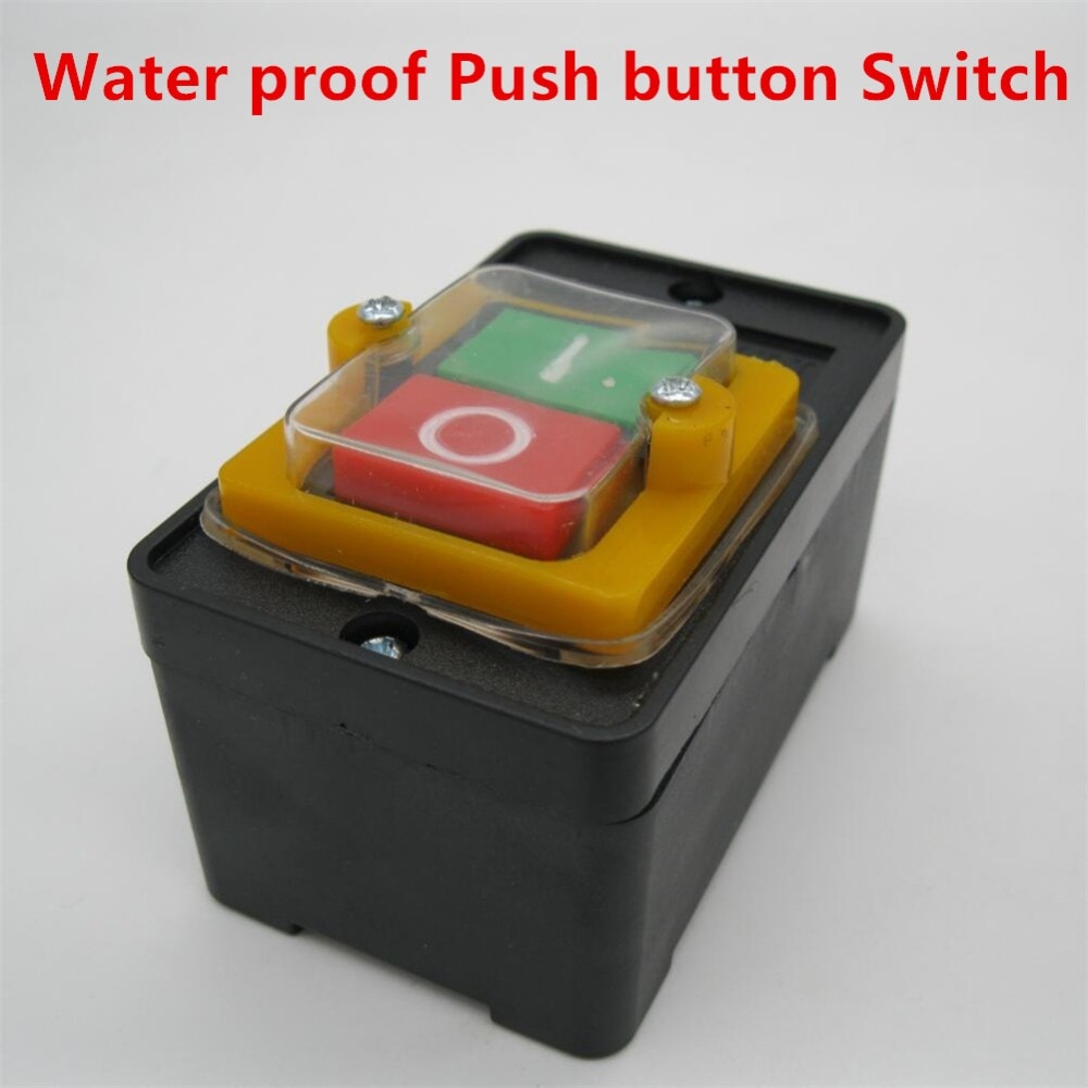 Interrupteur à bouton-poussoir étanche à l'eau 10A 220V 380V bouton-poussoir étanche pour Machine de découpe