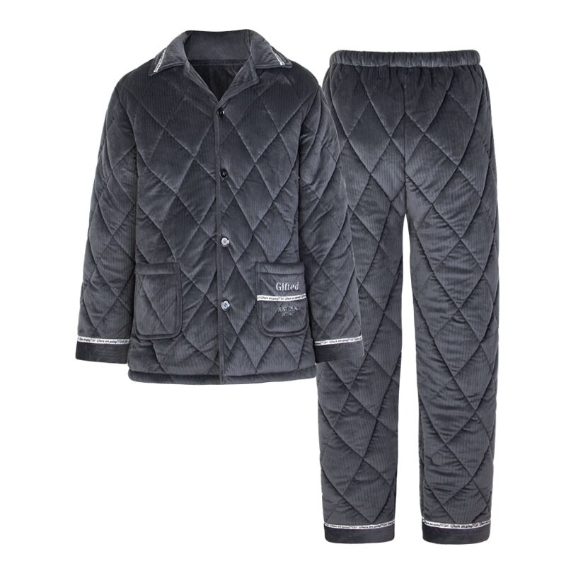 Bawełniana piżama męska zimowa pluszowa zagęszczona kryształowa pluszowa Super miękka prosta atmosfera ciepły materiał pluszowe ubrania domowe