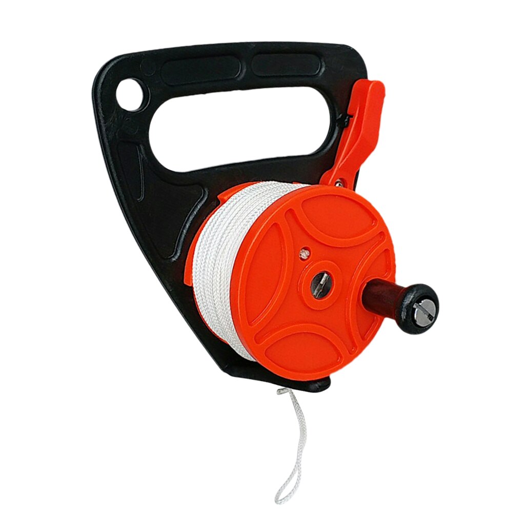 Tauchrolle mit daumenstopper, , 150ft- fach, orange/schwarz: Orange